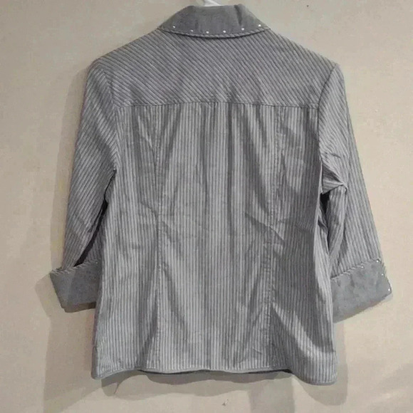 Drapers&Damons NWOT gray stripe top size small - Picture 4 of 4
